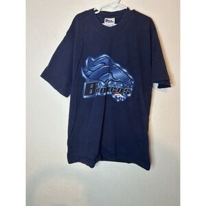 VTG 90s Denver Broncos Pro Player T-Shirt Youth 10/12 Navy Blue Sparkle Logo NFL